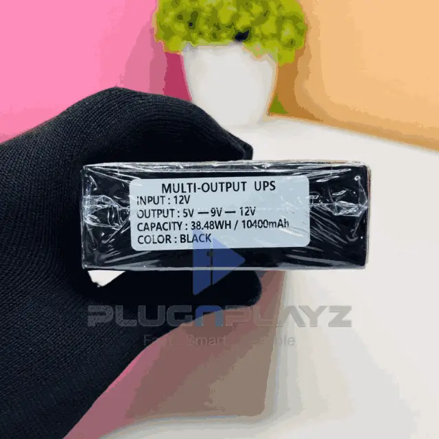 New Version WGP mini UPS 10400mAh – 5/9/12V – Black
