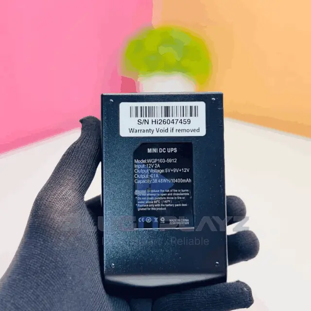 New Version WGP mini UPS 10400mAh – 5/9/12V – Black